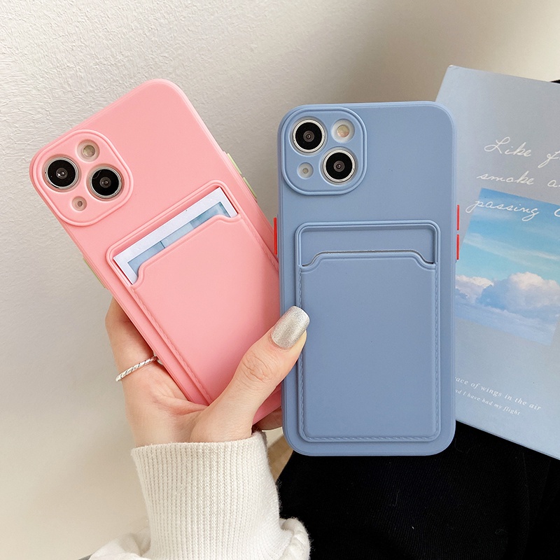 Ốp điện thoại mềm dạng ví đựng thẻ chống sốc cho iPhone 11 Pro Max 6 6S Plus i11 Pro Max i6+ i6s+ i6 i6s