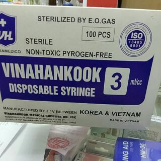 Bơm tiêm vinahankook 1ml , 3ml, 5ml ,10ml , 20ml , 50ml hộp