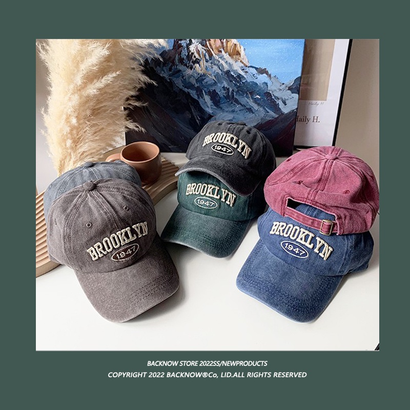 Mũ Lưỡi Trai Mềm Mại Thêu Họa Tiết Phong Cách Retro Mỹ Dễ Phối Đồ Thời Trang Mùa Hè Cho Nam Và Nữ