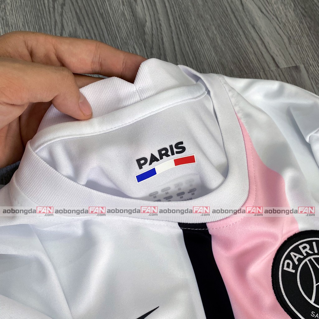 Bộ Quần Áo Đá Banh PSG Trắng Hồng 2021 - Áo Đá Banh Thái