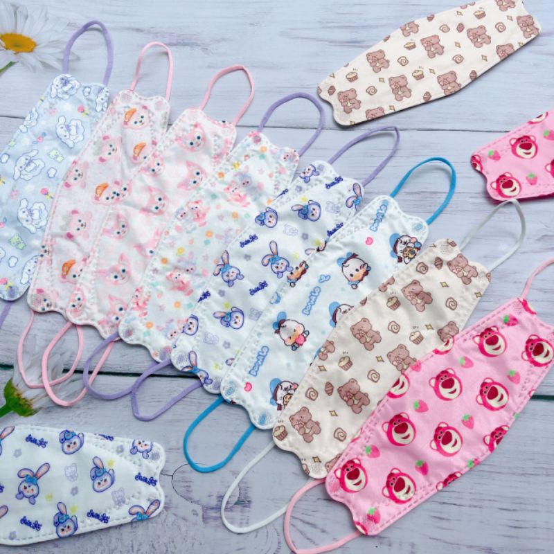 [ Mẫu Mới Về ] Gói 10 Chiếc Khẩu Trang KF94 Hoạ Tiết Siêu Dễ Thương Size Người Lớn