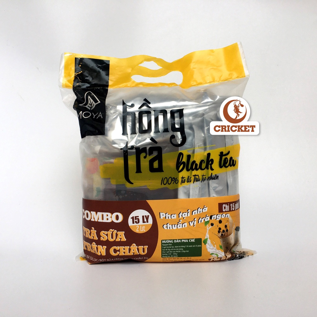 Sét Pha Trà Sữa Hồng Trà Trân Châu Moya (15 ly, 2 lít) - Pha Tại Nhà Chuẩn Vị Trà Ngon chỉ trong 15 phút