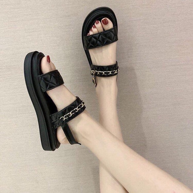 [Mã FAMARAL2 giảm 10k đơn từ 50k] Sandal Quai Xích đế kếp