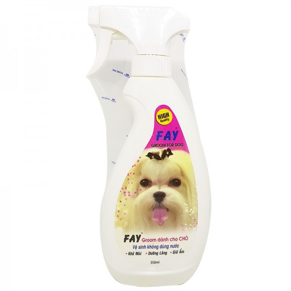 ( Tắm Khô ) FAY GROOM 350ml - XỊT KHỬ MÙI, DƯỠNG LÔNG CHÓ MÈO