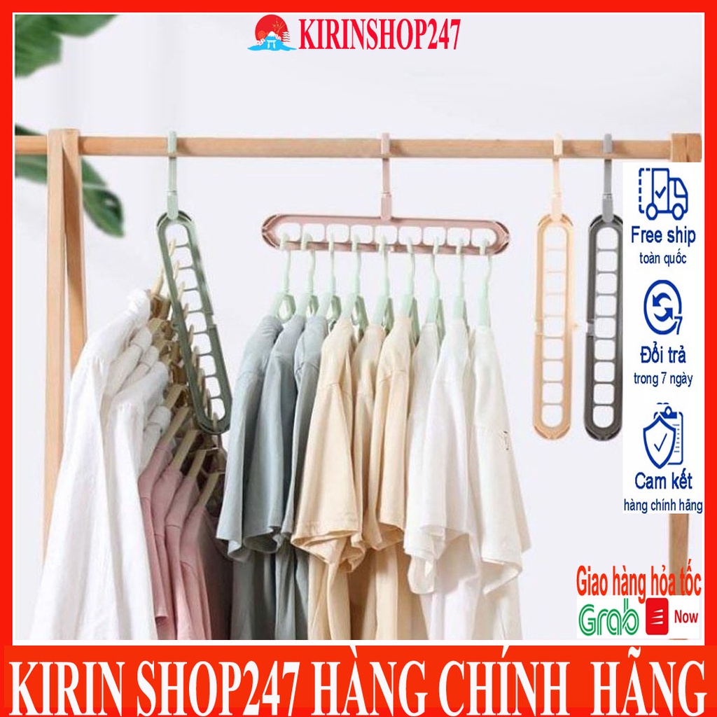 Móc treo quần áo đa năng 9 lỗ tiết kiệm diện tích Hàng Nội Địa Trung