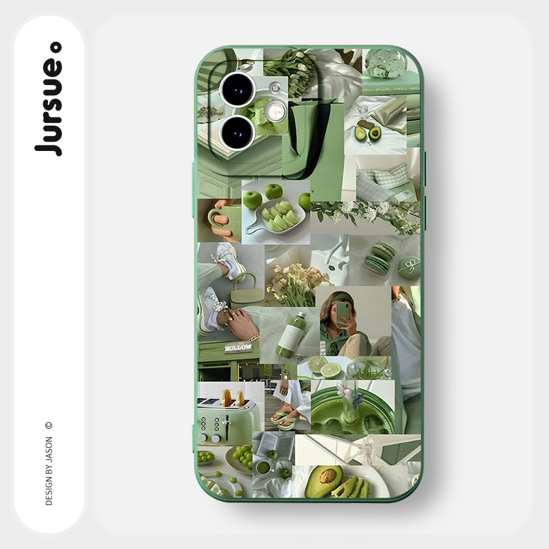 Ốp điện thoại JURSUE chống sốc viền vuông thích hợp cho iPhone 13 12 11 Pro Max SE 2020 X XR XS 8 7 ip 6S 6 Plus Y1923