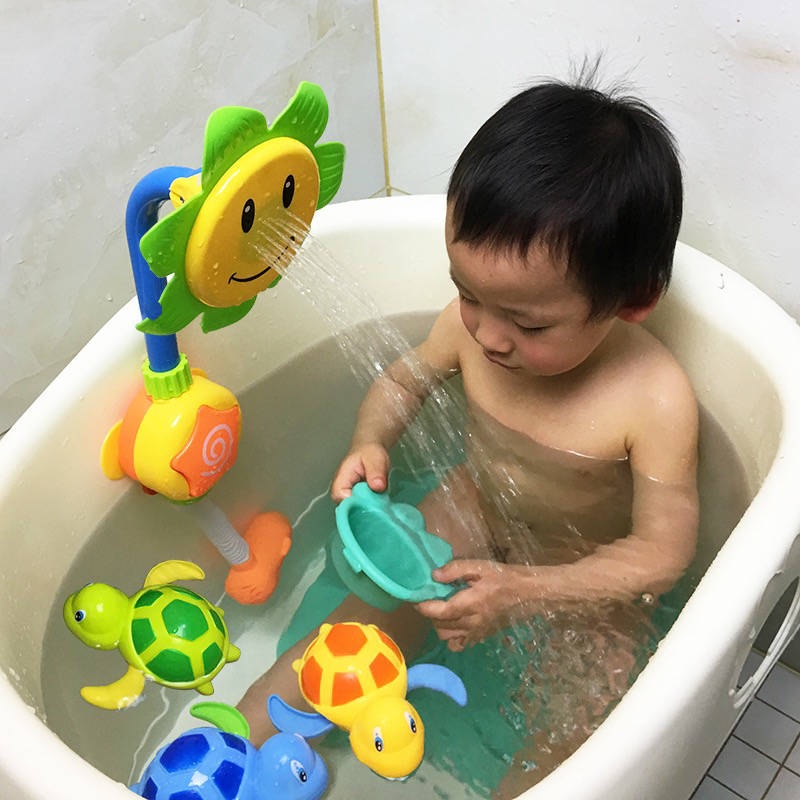 Bộ Đồ Chơi Nhà Tắm Hình Hoa Hướng Dương/ Vịt Vàng Có Vòi Phun Nước Vui Nhộn Cho Bé