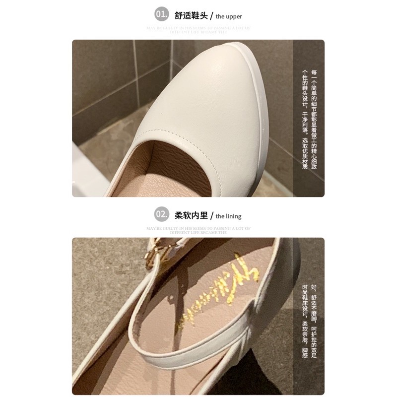 Giày cao gót đế đúp gót vuông cao 9cm M8073