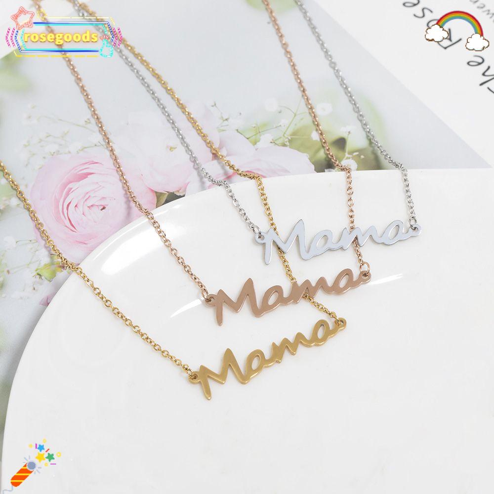 Vòng cổ choker mặt bảng tên chữ Mama nhiều màu sắc sáng tạo cá tính làm quà tặng Ngày của mẹ