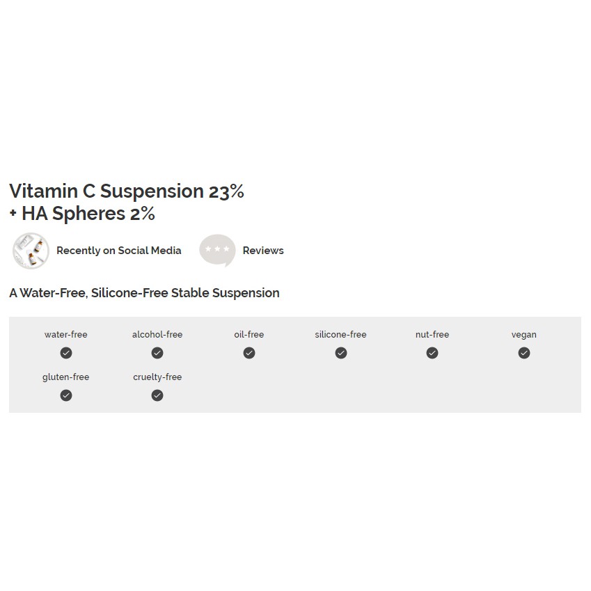 Vitamin C Suspension 23% + HA Spheres 2% The Ordinary - Kem Dưỡng Trắng, Đều Màu Da và Chống Lão Hóa