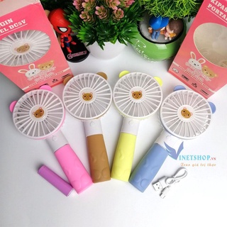 Quạt mini Cầm Tay TAI GẤU cực đẹp - tiện lợi -đi học/đi làm/đi dạo phố pin khủng 1800mah -dc3610