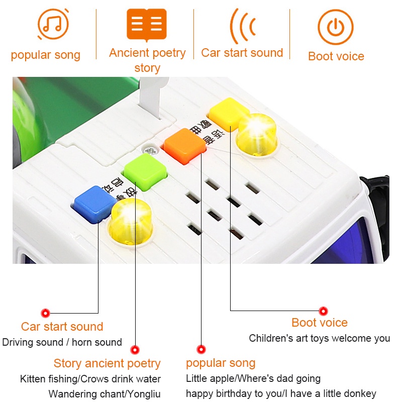 Đồ chơi xe hơi Zhan Qi Toys phát nhạc có đèn cho trẻ em