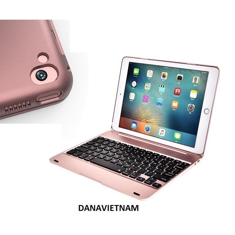 Bàn phím Bluetooth  F19A/ F19B cho iPad Pro 9.7''/ iPad Air/ iPad Air 2 (Rose Gold) Tặng tai nghe iPhone