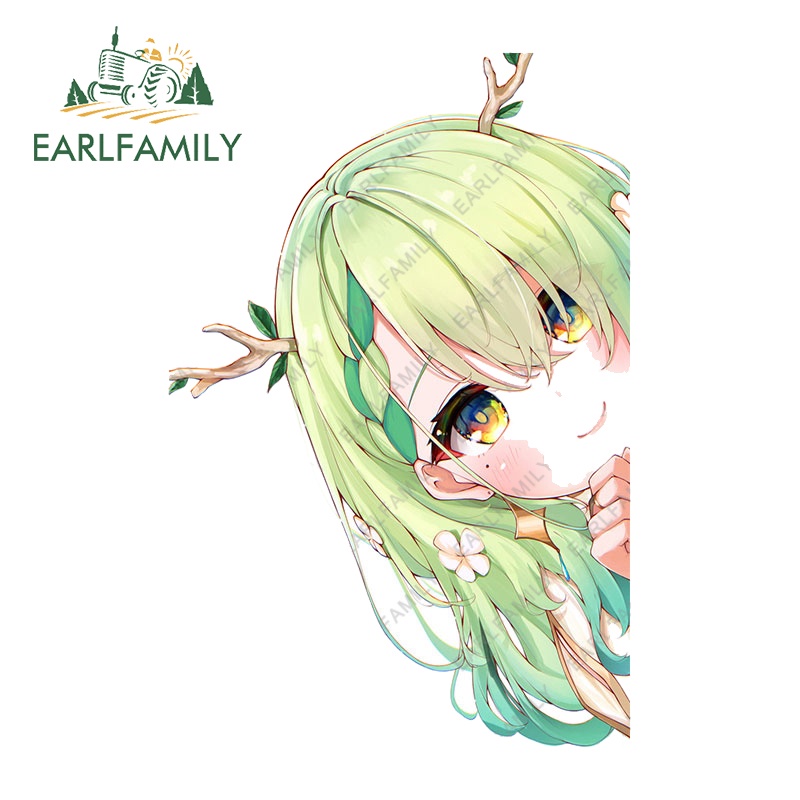 EARLFAMILY 13cm x 8.6cm cho Hololive Ceres Fauna Peeker Xe Dán Anime JDM Phụ Kiện Xe Hơi Decal Windo