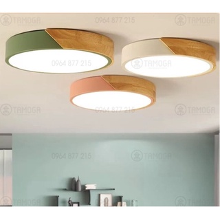 Đèn ốp trần, đèn trần phòng khách viền Gỗ OT 1015