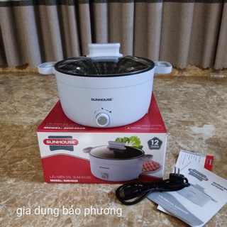 nồi lẩu điện Sunhouse 4528 dung tích 3,5 lít công suất 1.200w hàng chính hãng