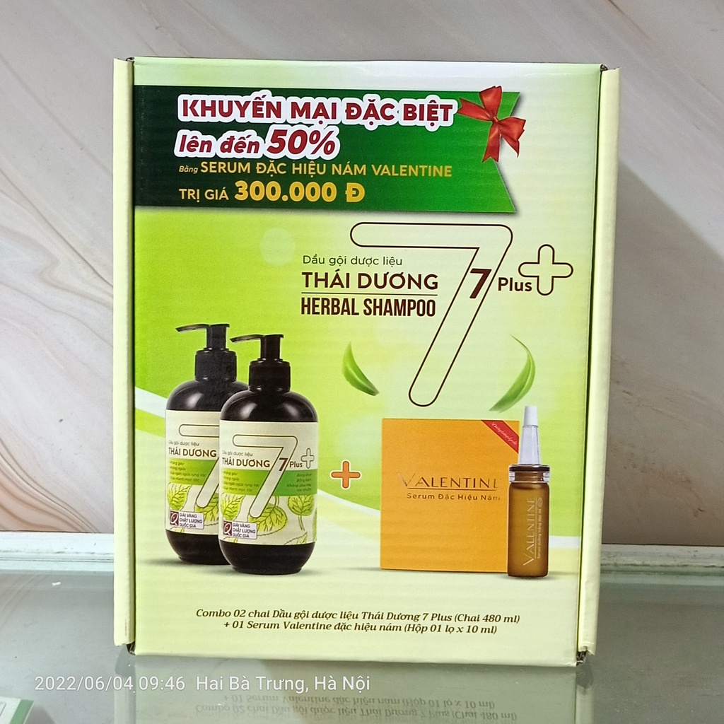 [CHÍNH HÃNG ] SET 2 CHAI Dầu gội dược liệu Thái Dương 7 plus  480ml - Sao Thái Dương TẶNG KÈM SERUM ĐJĂC HIỆU NÁM