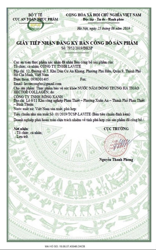 [Chính hãng] Nước Đông Trùng Hạ Thảo Hector Collagen (Hộp 10 chai x 50ml) | BigBuy360 - bigbuy360.vn