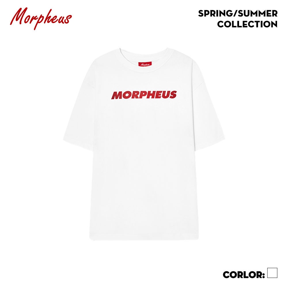 ÁO THUN/T-SHIRT Local Brand Unisex Morpheus Trắng Typo Basic đỏ Cotton - Local Brand Chính Hãng