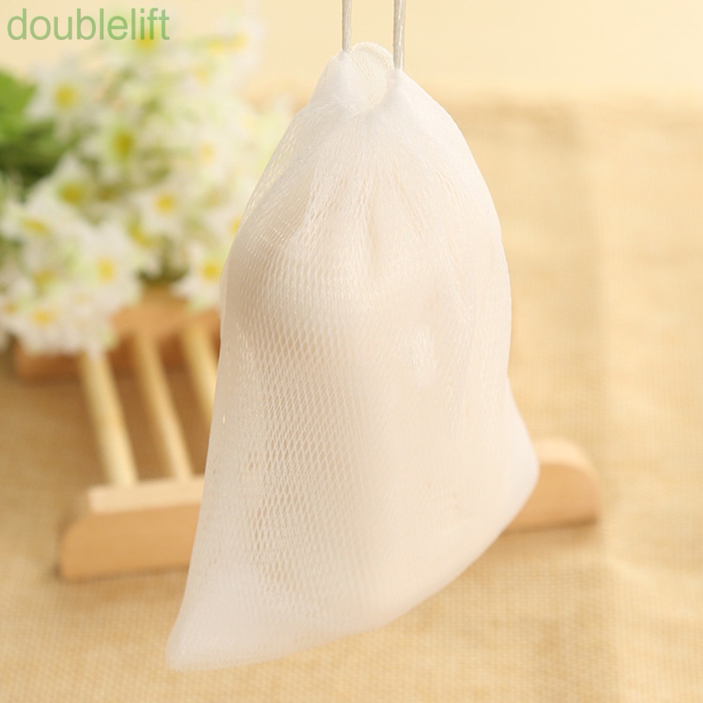 Túi lưới đựng xà phòng bằng nhựa hai lớp thủ công có móc treo tiện lợi