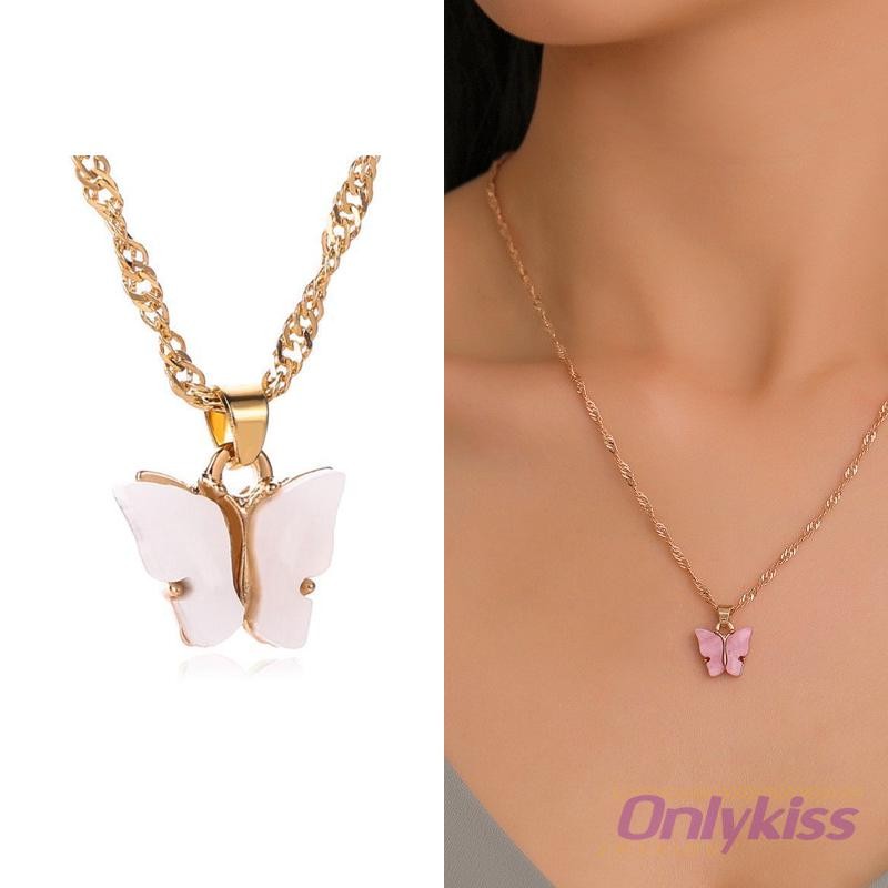 BUTTERFLY vòng cổ Mặt Bướm Đính Đá Thời Trang Cho Nữ