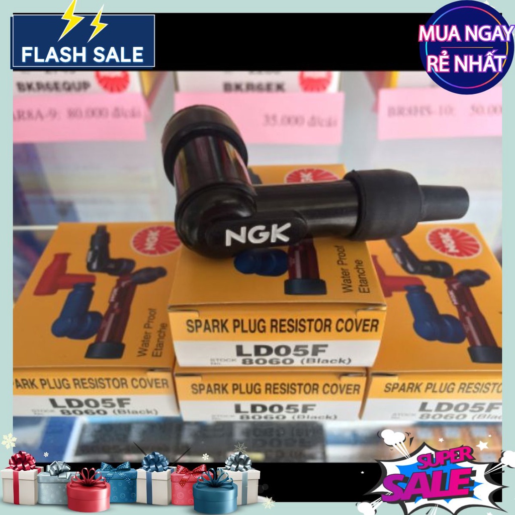 Chụp bugi NGK có điện trở Nhật cho xe số (tẩu cho xe máy số, mã LD05F 8060) - Hàng cực tốt