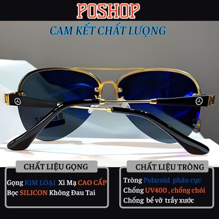 Kính mát nam chống chói nắng cao cấp POSHOP mắt kính râm gọng kim loại tròng polaroid uv400 thời trang ITALIA dễ đeo M1