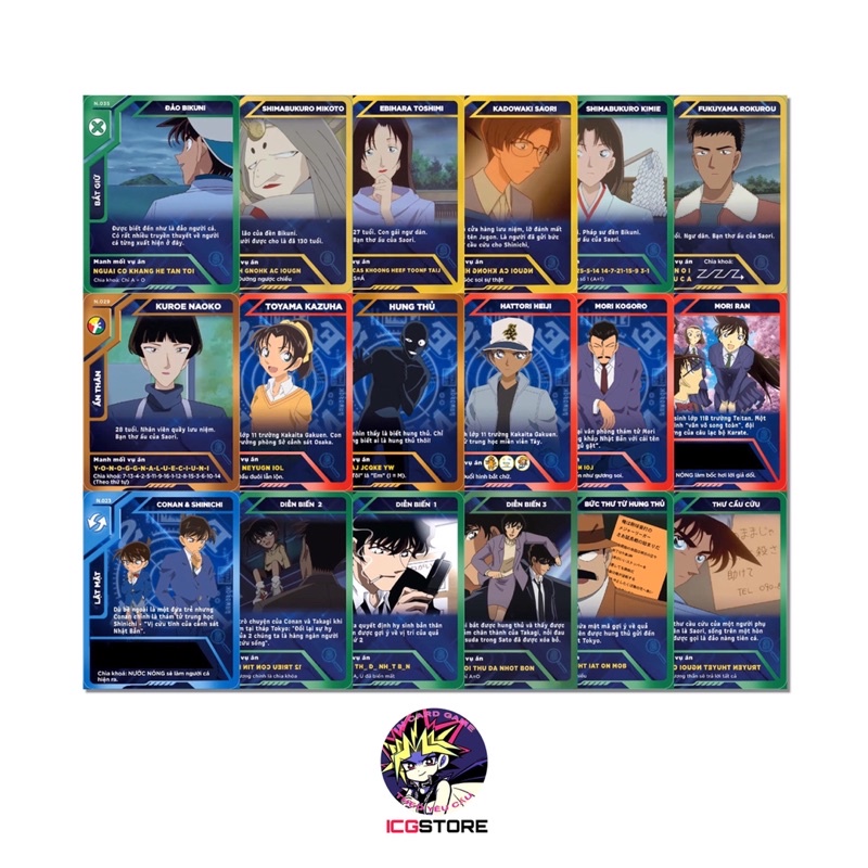 Bộ Thẻ Toonies Conan Siêu trí tuệ Trò chơi mưu trí dạng Uno 54 thẻ #1