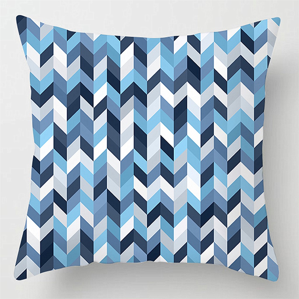 Vỏ áo gối màu xanh dương kích thước 40x40/45x45/50x50/60x60 dùng trang trí | BigBuy360 - bigbuy360.vn