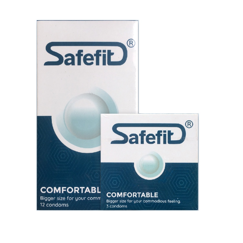 Bao cao su mỏng size lớn SafeFit Comfortable - 12 chiếc tặng hộp 3 chiếc