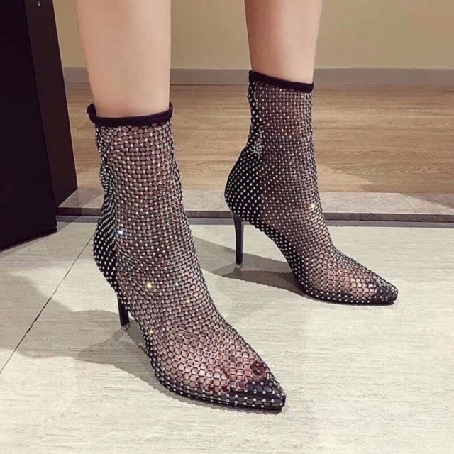 Thanh_lý Boots bốt lưới đính đá siêu chảnh có ảnh thật
