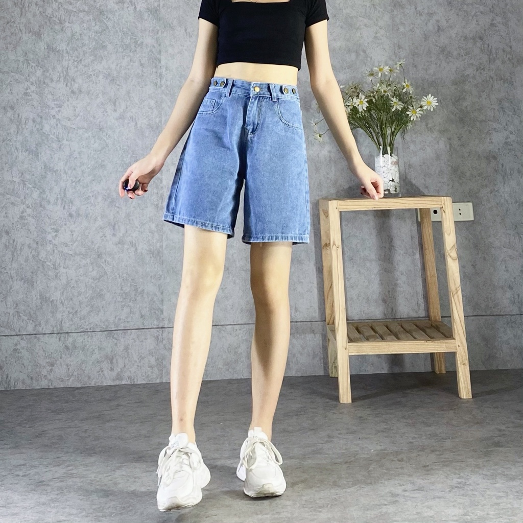 Quần Short jean nữ chất bò trơn mềm xinh xắn, Jeandui3khuy