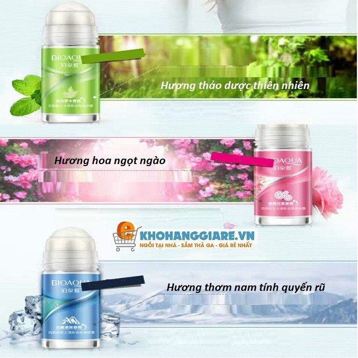 Lăn Khử Mùi Khô Thoáng Chính Hãng Bioaqua 50ml (giao màu ngẫu nhiên)