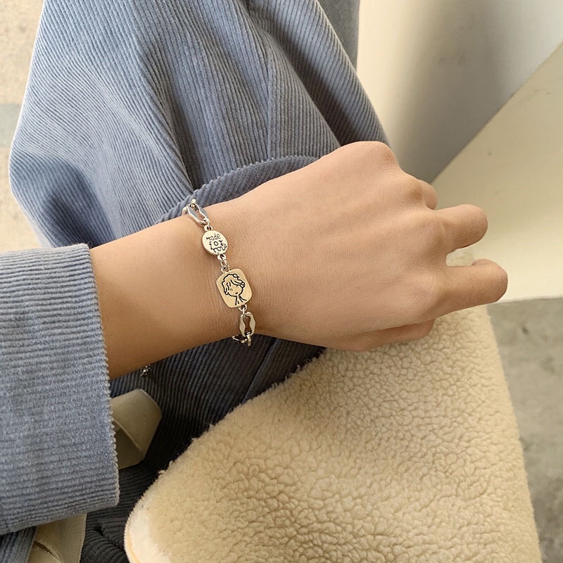 Vòng Tay Made For You Bạch Kim Hàng Cao Cấp Dành Cho Nữ Phong Cách Hàn Quốc Peachy