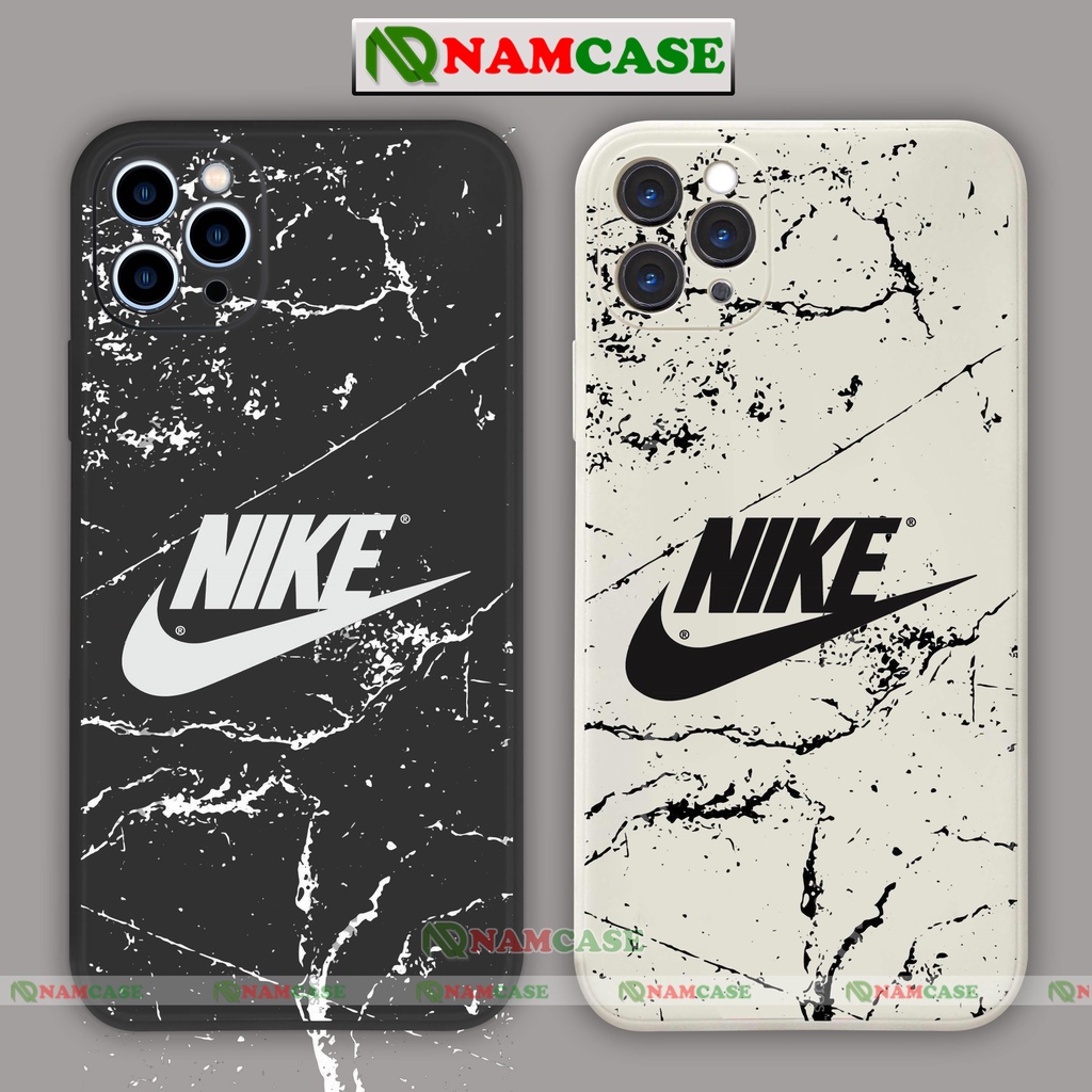 Ốp lưng iPhone Nike cạnh viền vuông silicon mềm dẻo bảo vệ camera cho iphone 6/6s/7/8/X/XS/XR/11/12/13 Pro Plus