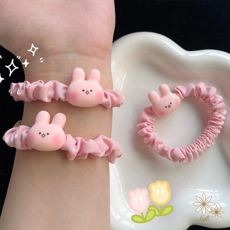 Dây Cột Tóc Cao Su Co Giãn Hình Thỏ Dễ Thương Cho Nữ