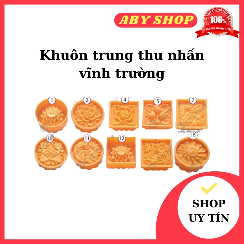 Khuôn trung thu nhấn vĩnh trường 250g⚡ CAO CẤP ⚡ khuôn làm bánh trung thu thiết kết nhỏ gọn với nhiều họa tiết bắt mắt