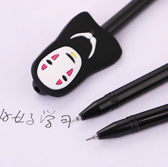 Bút vô diện dẹt bút hoạt hình bút dễ thương bút kute viết gel màu đen B30