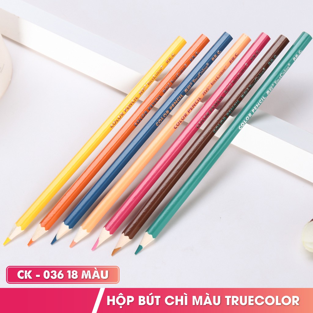 Hộp bút chì màu Truecolor CK-036 18 màu