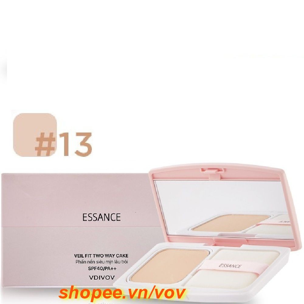 Phấn Nền Số 13 Tông Da Sáng Essance Siêu Mịn Lâu Trôi Veil Fit Two Way Cake Spf40 pa++ Chính Hãng.