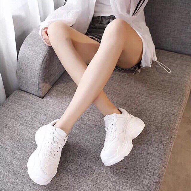 GIÀY THỂ THAO SNEAKER NỮ TRẮNG ĐỘN ĐẾ KIỂU DÁNG HÀN QUỐC MẪU HOT