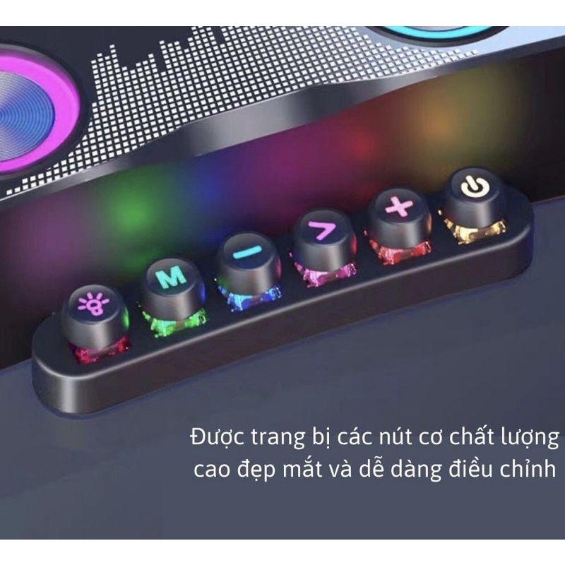 Loa Bluetooth NR-555  Âm Thanh Siêu Đỉnh Thiết Kế Đẹp Kết Hợp Đèn Led Theo Nhạc Bảo Hành 6 Tháng