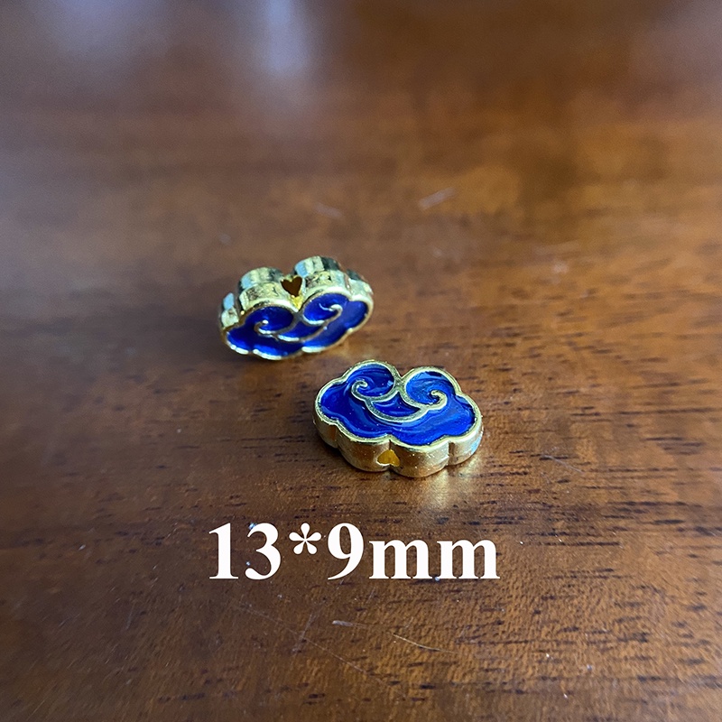 1 phiến charm tráng men treo xỏ đúc họa tiết mây nguyên liệu làm trâm, làm trang sức