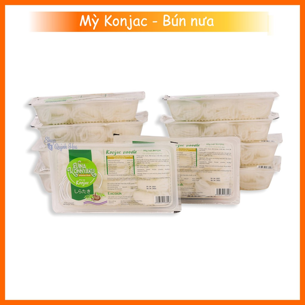 Set 10 hộp Mỳ Konjac / Bún nưa mì nưa Konjac 120g - 150g - 160g, phù hợp cho người ăn kiêng Keto - Eatclean