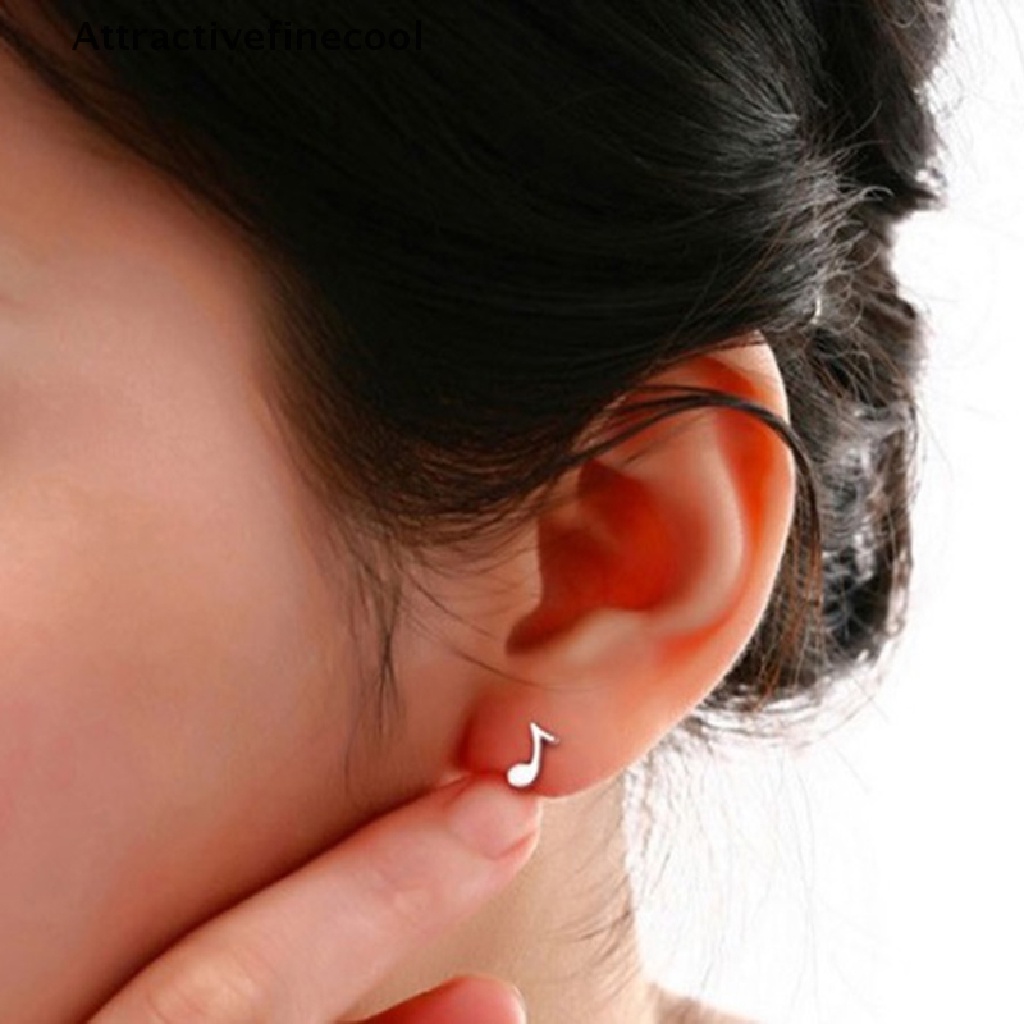 Khuyên tai bạc 925 hình nốt nhạc độc đáo dễ thương