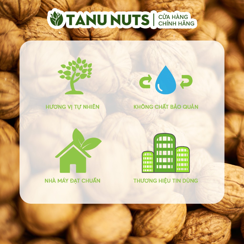 Nhân óc chó vàng TANU NUTS, hạt óc chó tách vỏ Chile tốt cho bà bầu, cho bé