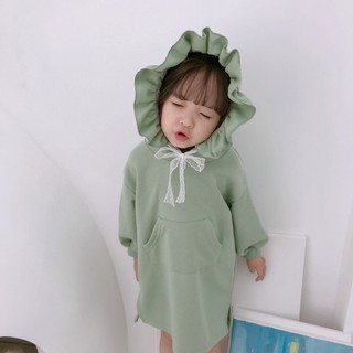 [3 MÀU] Váy đầm bé gái hoodie thu đông