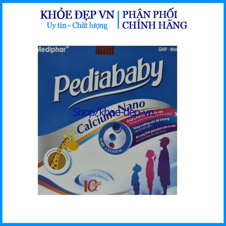 Siro PEDIABABY bổ sung calci cho trẻ, cải thiện tình trạng còi xương ở bé – Hộp 20 ống