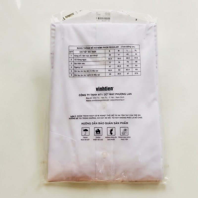 Áo Sơ Mi Nam Tay Dài Sơ Mi Trắng Vĩnh Tiến Chính Hãng