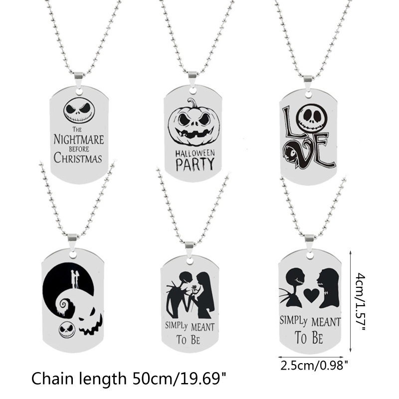 Flgo Vòng cổ Bạc Gothic Hình Bí Ngô Ma Quỷ Dài